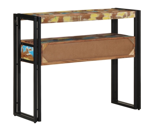 Mesas Auxiliares  Multicolor 90x33x75 cm de Madera Sólida Recuperada y Metal