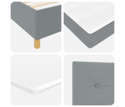 Cama Box Spring  con Colchón Gris Claro 160x200 cm Tela