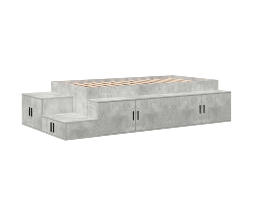 Estructura de Cama  Gris Concreto Madera Elaborada 75 x 190 cm