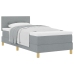 Cama Box Spring  con colchón gris claro 90x200 cm tela