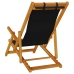 Sillas de playa plegables  2 pcs Negro Madera maciza de Acacia y Textileno