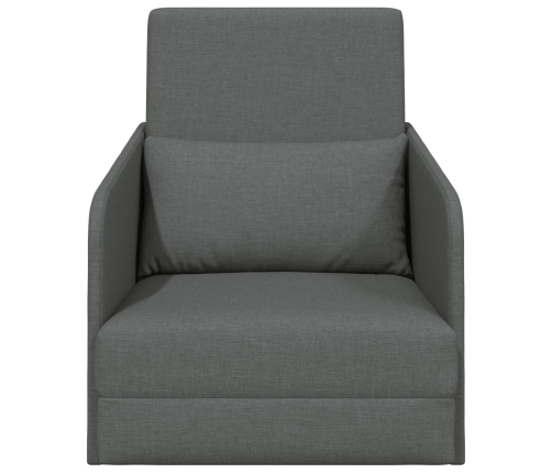 Sofá Cama de Piso  2-en-1 Gris Oscuro 65x80x83 cm Tela