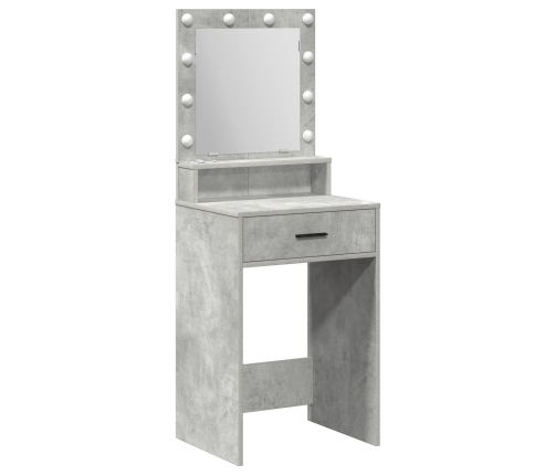 Mesa de tocador  con luces LED en gris concreto de 50x41x135 cm