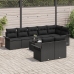 Set de Sofás de Jardín  de 9 Piezas con Cojines Beige Rattan Multifuncional