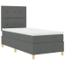 Cama Box Spring con Colchón  Gris Oscuro 90x200 cm Tela