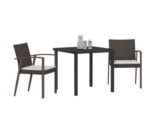 Set de 2 Marrón Ratán de PE 2 Plazas Duradero