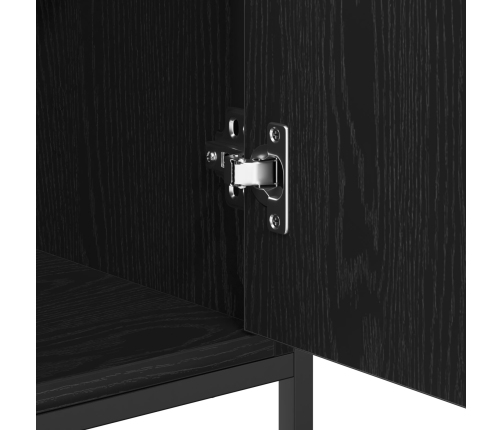 Aparador  Roble Negro 70x30x80 cm Madera Ingenierizada y Acero