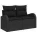 Conjunto de Sofá de Jardín  7 Piezas Negro Poliratán
