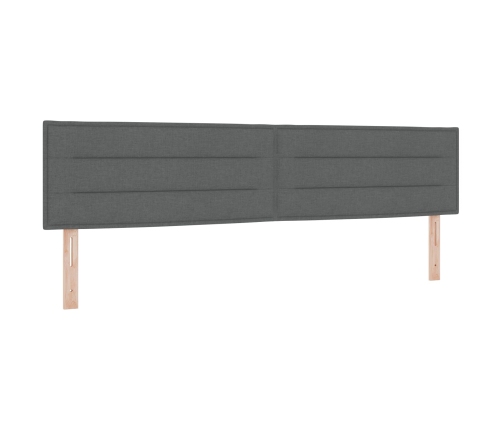 Cama Box Spring  con Colchón Gris Oscuro 200x200 cm Tela