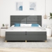 Cama con Box Spring y Colchón Gris Oscuro 200x200 cm Tela