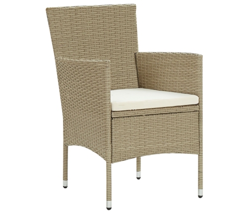 Set de Comedor Jardín 7 Piezas Beige Poliratán