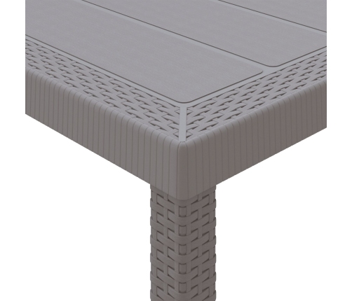 Juego de Comedor de Jardín de 9 Piezas con Cojines de Rattan Blanco