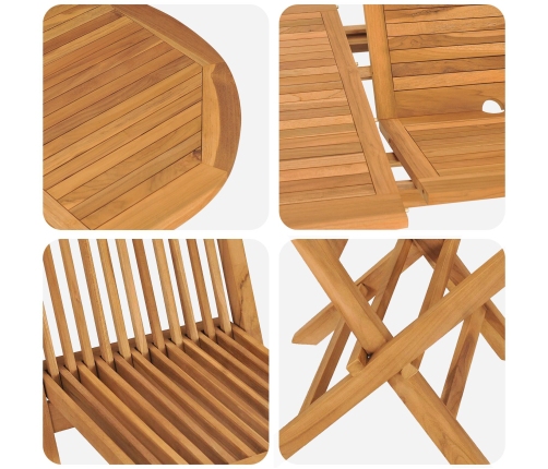 Conjunto de 7 Piezas de Comedor de Jardín de Madera Sólida de Teca