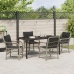 Set de Comedor de Jardín de 5 Piezas con Cojines Gris Claro Rattan PE