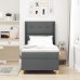 Cama con somier y colchón  Gris Oscuro 100x200 cm Tela