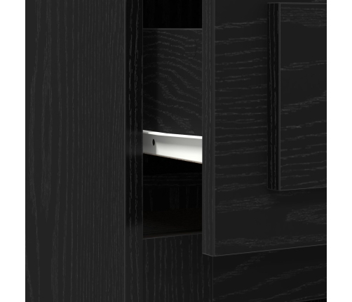 Escritorio  con almacenamiento roble negro 50x115x75 cm madera aglomerada