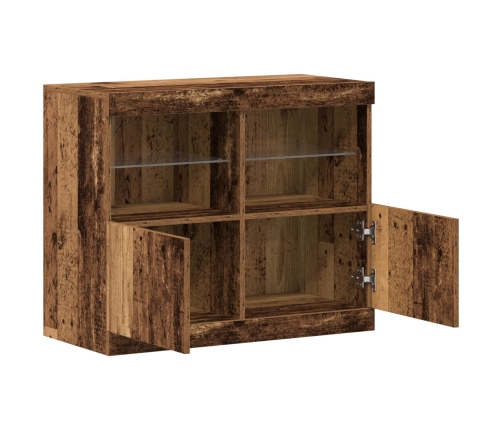 Aparador  con Luces LED Madera Vieja 81x37x67 cm
