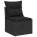 Set de Sofás de Jardín  Conjunto de 5 Negro Ratán