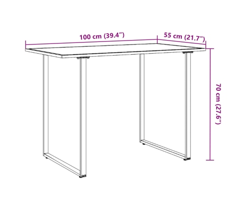 Mesa de Jardín  Marrón 100x55x70 cm DPC y Acero