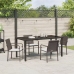Conjunto de comedor de jardín de 5 piezas con cojines de poliratán marrón