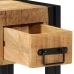 Mesa Auxiliar  con Cajón Negra 30x30x40 cm de Madera Maciza de Mango