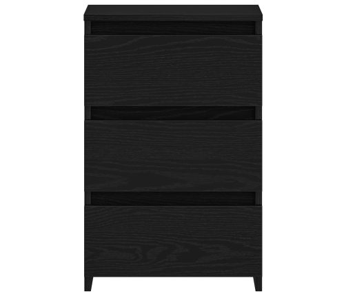 Cabecera de Noche  Negro Roble 40x35x62,5 cm Madera Elaborada