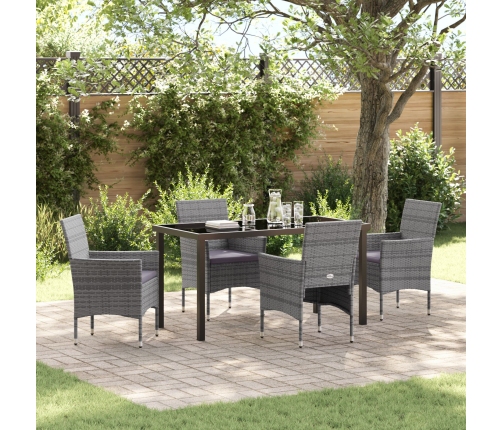 Juego de Comedor de Jardín  de 5 Piezas Gris Poliratán