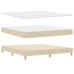 Cama con Box Spring  con Colchón Crema 180x200 cm Tela