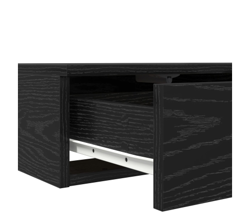 Mesa de Noche  Roble Negro Madera Resistente 160 x 36.5 x 16.5 cm