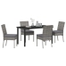 Juego de Comedor de Jardín  5 Piezas Gris Poliratán