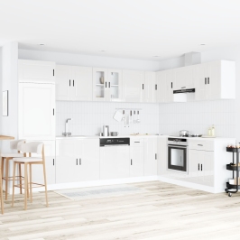 Armario Base con Lavabo ""Porto"" Brillo Alto Blanco 80x46x84,5 cm Madera Ingeniada
