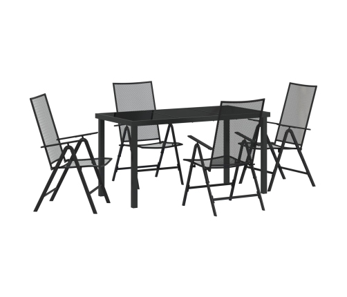 Juego de Comedor de Jardín de 5 Piezas en Acero Antracita