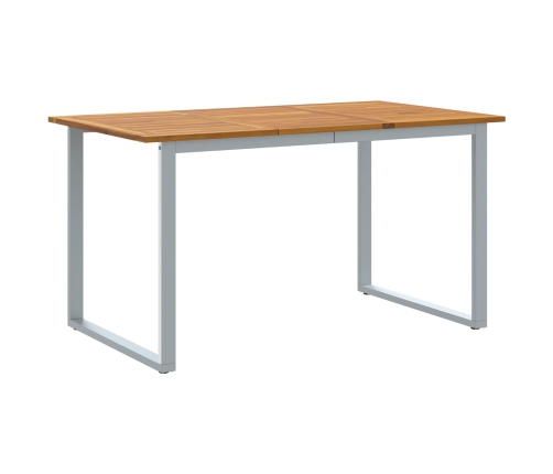Juego de Comedor de Jardín Conjunto de 7 Gris, Madera Metal