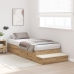 Cama Roble artesanal Madera 75 x 190 cm Cama con almacenamiento