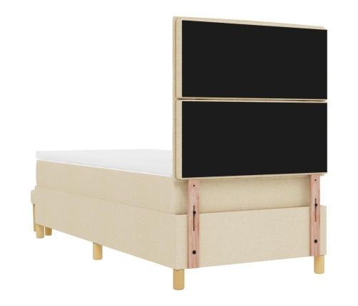 Cama con Somier  con Colchón y Banco Crema 90x200 cm Tela
