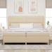 Cama Box Spring  con Colchón y LED Crema 200x200 cm Tela