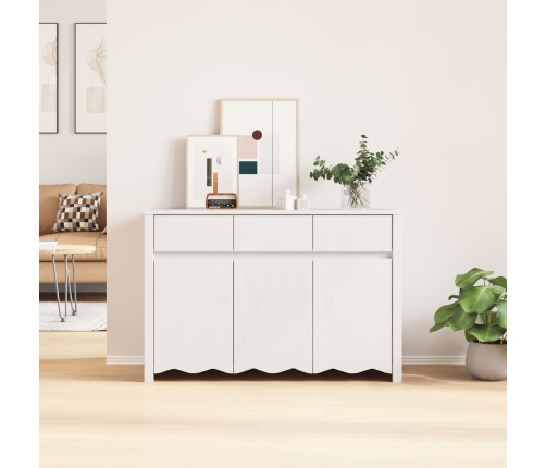 Aparador ""DRAMMEN"" Blanco 114x43x75,5 cm Madera Sólida de Pino