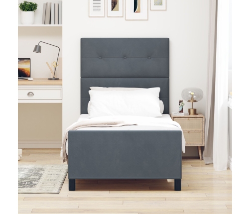 Marco de Cama  Gris Oscuro 90x200 cm Terciopelo
