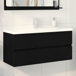 Mueble de lavabo  con lavabo integrado de roble negro y madera de ingeniería