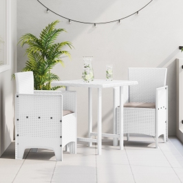 Silla de Jardín  Juego de 2 Blanco Taupe Ratan Plástico