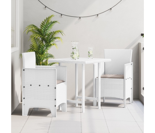 Silla de Jardín  Juego de 2 Blanco Taupe Ratan Plástico