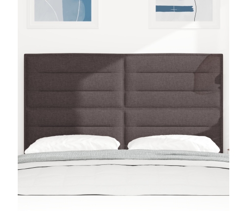 Cabecera LED  Diseño en Líneas Marrón Oscuro 80 cm Tela
