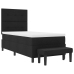 Cama con somier  con colchón y banco negro 90x200 cm tela