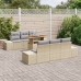 Juego de Sofá de Jardín 7 Piezas Beige Ratán Mesa de Exterior