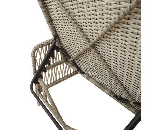 Tumbona Gris claro Ratán PE 157 x 55 x 92 cm Plegable Tumbona