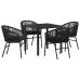 Conjunto de Comedor de Jardín de 5 Piezas Negro Ratán Polímero