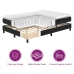 Cama Box Spring con Colchón  Negro Individual Terciopelo
