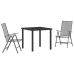 Conjunto de Comedor de Jardín de 3 Piezas  Acero Antracita