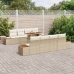 Conjunto de sofá de jardín  Conjunto de 9 piezas Beige Ratán