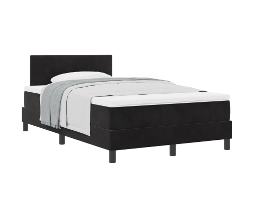 Cama con Box Spring y Colchón  Negro 120x200 cm Terciopelo